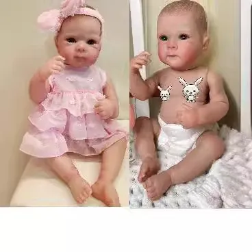 Handcrafted Realistic Reborn Baby Doll Hand Painted Skin Visible Veins Full Silicone Vinyl Body Washable Girl Doll Pink Lace Dress Toy Gift