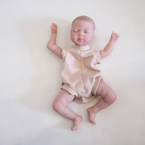 Realistische Reborn Puppe DIY Komponenten Bemalte Schlafende Baby Kopf Gliedmaßen Stoffkörper Unmontiert Vinyl Neugeborene Puppe Zubehör