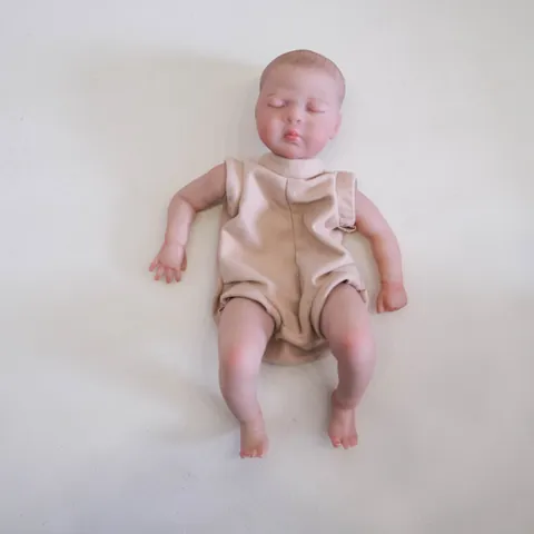 Realistische Reborn Puppe DIY Komponenten Bemalte Schlafende Baby Kopf Gliedmaßen Stoffkörper Unmontiert Vinyl Neugeborene Puppe Zubehör