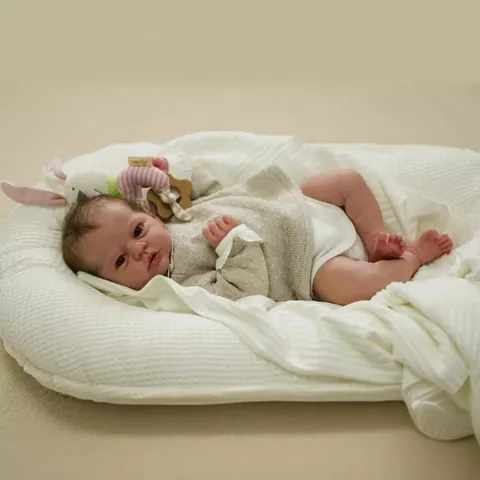 Muñeca Reborn de 19 Pulgadas Realista Juguete de Simulación de Recién Nacido Con Atuendo de Punto Para Niños