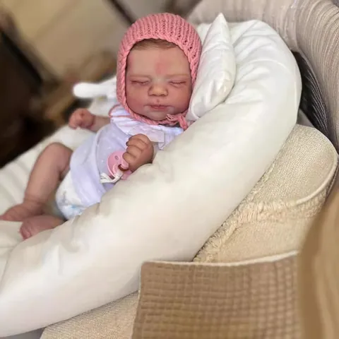 Realistic Sleeping Reborn Baby Doll Silicone Vinyl Handmade Lifelike Newborn Girl Toy For Children Birthday Gift