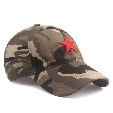 Casquette de Baseball Camouflage Broderie Étoile Rouge Patch Drapeau Protection Solaire Chapeau Réglable Homme Femme