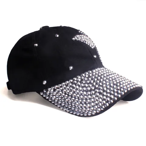 Women's Fashion Butterfly Rhinestone Baseball Cap Distressed Denim Cotton Sun Hat Adjustable Hip Hop Streetwear Headwear