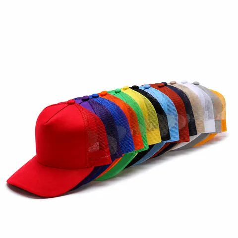 Berretto Trucker in Rete Regolabile per Uomo Donna Cappello da Baseball in Cotone Traspirante Tinta Unita Protezione Solare Estate
