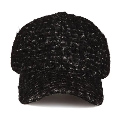 Women's Winter Thickened Warm Baseball Cap Tweed Texture Outdoor Leisure Cotton Blend Adjustable Sun Hat Fashion Duckbill Cap