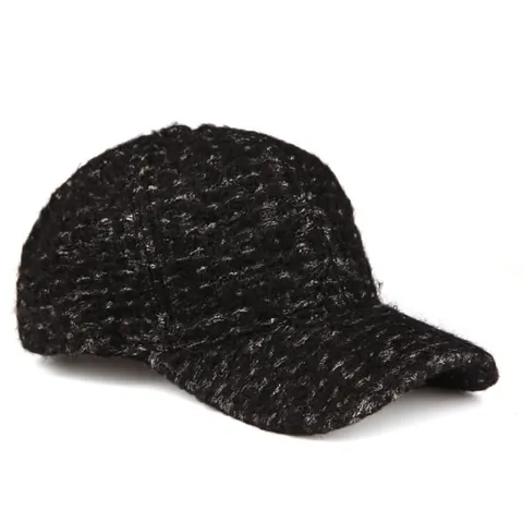 Women's Winter Thickened Warm Baseball Cap Tweed Texture Outdoor Leisure Cotton Blend Adjustable Sun Hat Fashion Duckbill Cap