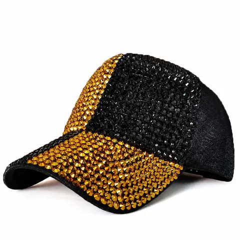 Luxury Rhinestone Sparkling Baseball Cap For Women Fashion Cotton Sun Hat Bling Crystal Adjustable Snapback Sport Hat