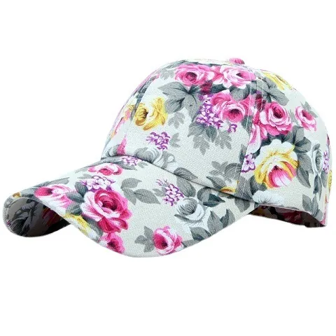 Berretto da Baseball da Donna con Stampa Rose Vintage in Cotone e Rete Traspirante Cappello Parasole per Esterni Quotidiano