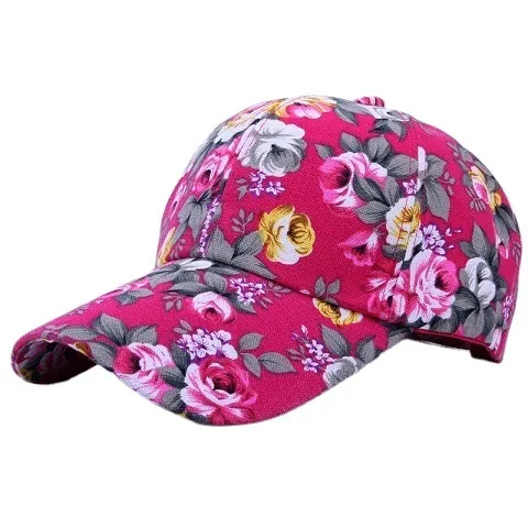 Berretto da Baseball da Donna con Stampa Rose Vintage in Cotone e Rete Traspirante Cappello Parasole per Esterni Quotidiano