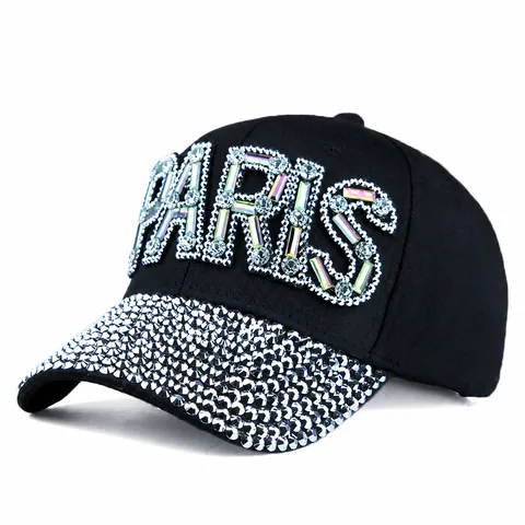 Damen Strass TEXAS Buchstabe Baseballkappe Bling Krempe Verstellbar Baumwolle Sonnenschutz Hut Mode Streetwear Schmuck Kappe
