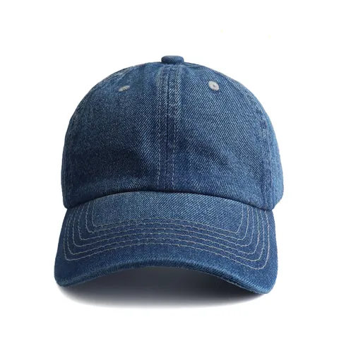 Washed Denim Baseball Cap For Men Women Adjustable Vintage Distressed Cotton Dad Hat Sun Protection Plain Sport Cap