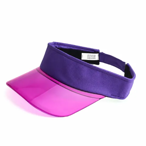 Cappello Visiera Parasole Estivo Unisex Bordo Trasparente PVC Cappuccio Vuoto Regolabile Protezione UV Sport Spiaggia Colore Caramella