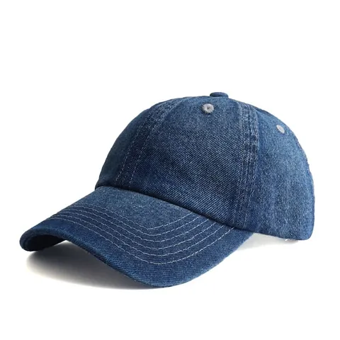 Washed Denim Baseball Cap For Men Women Adjustable Vintage Distressed Cotton Dad Hat Sun Protection Plain Sport Cap