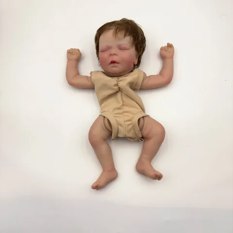 Natuurgetrouwe Reborn Baby Pop DIY Kit Beschilderd Hoofd Ledematen Stoffen Lichaam Ingeplant Haar Realistische Poponderdelen Om Te Knutselen