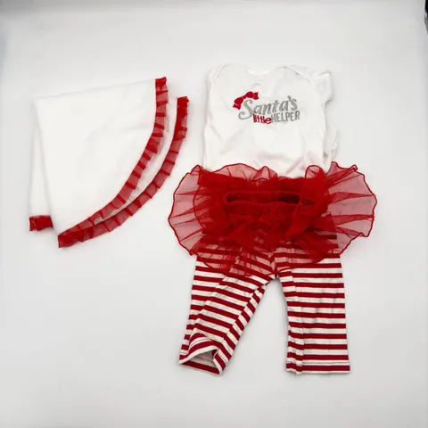 Vestiti per Bambole Reborn di Natale Pagliaccetto Pantaloni Cappello a Righe Bianche e Rosse Costume Festivo