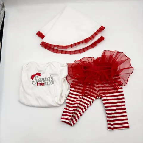 Vestiti per Bambole Reborn di Natale Pagliaccetto Pantaloni Cappello a Righe Bianche e Rosse Costume Festivo