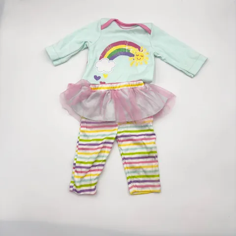 Reborn Baby Poppenkleding Set Mintgroene Regenboog Romper Gestreepte Broek Tutu Rok Outfit Voor Poppen Kinderen Meisjes Verkleden