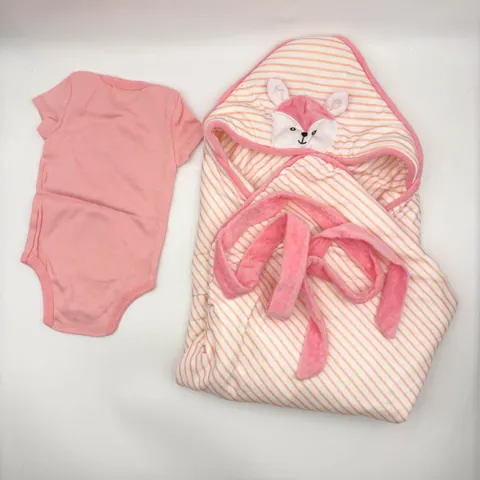 Vêtements de Poupée Reborn pour Poupées de 20-22 Pouces Barboteuse Rose Motif Renard pour Poupées 50-55cm Accessoires