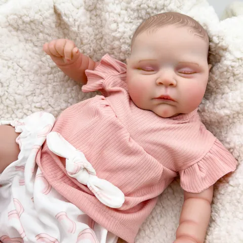 Realistic Reborn Baby Doll Hand Painted Simulation Sleeping Newborn Doll With Silicone Limbs And Cloth Body Soft Realistic Toy For Children Gift