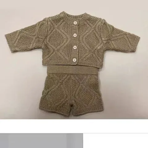 Knitted Cardigan And Shorts Outfit For Reborn Baby Dolls Cable Knit Accessory Clothes For Reborn Baby Doll Styling