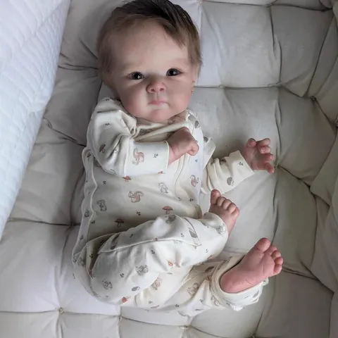 Realistic Reborn Baby Doll Soft Silicone Limbs Cloth Body Handmade Bettie Doll With Squirrel Print Romper For Kids Gift