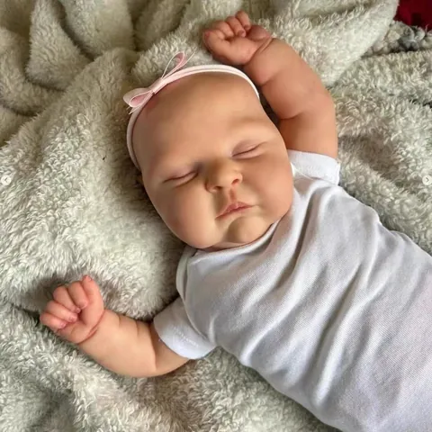 Realistic Reborn Baby Doll Soft Silicone Vinyl Lifelike Sleeping Newborn Girl Boy Simulation Doll For Children Gift
