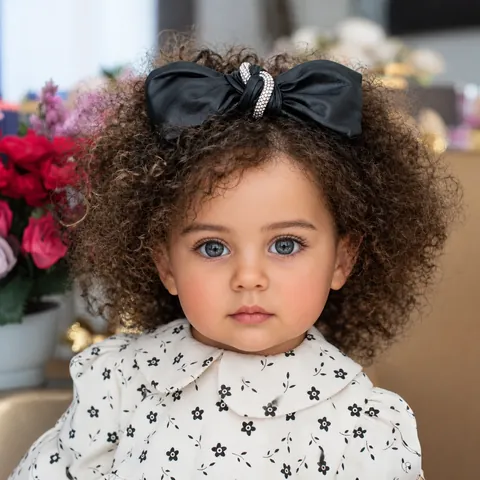 Realistic Large African American Reborn Baby Girl Doll Hand Rooted Hair Soft Cloth Body Vinyl Lifelike Doll With Cherry Print Dress