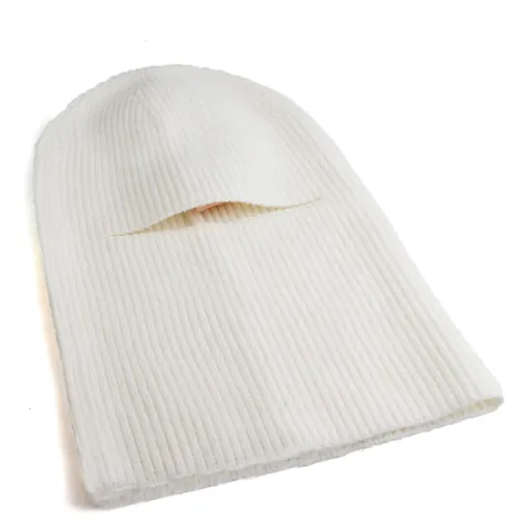 Unisex 2-in-1 Gebreide Bivakmuts Beanie Muts Dik Warm Winter Geribbelde Slouchy Masker Gezichtsbedekking Voor Heren Dames Buiten