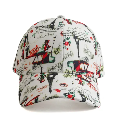 Gorra de Béisbol Vintage París Torre Eiffel Estampado Rosa Floral Ajustable Sombrero de Sol Poliéster Deporte