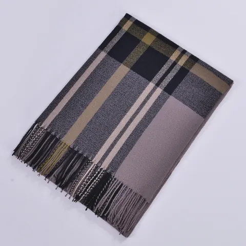 Fashion Plaid Scarf For Women Soft Warm Winter Double Sided Check Pattern Large Wrap Shawl With Tassels Accessories