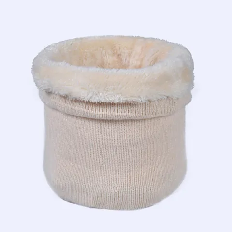 Winter Warm Gestrickter Schlauchschal Halswärmer Fleecegefüttert Acryl Polyester Einfarbig Schal Für Damen Herren Outdoor Ski
