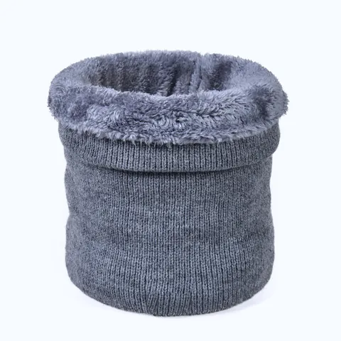 Winter Warm Gestrickter Schlauchschal Halswärmer Fleecegefüttert Acryl Polyester Einfarbig Schal Für Damen Herren Outdoor Ski