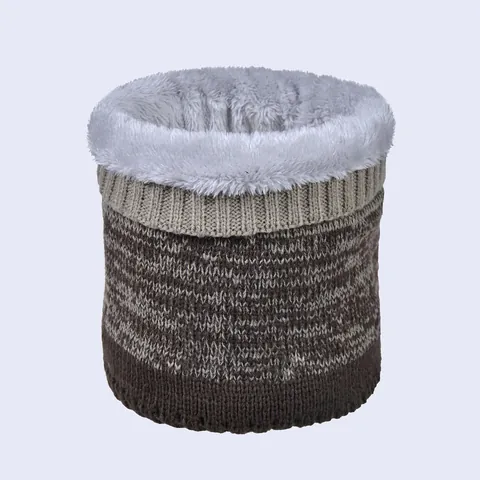 Winterwarmer Strickschal Mit Farbverlauf Verdickter Doppelschichtiger Nackenwärmer Für Herren Damen Outdoor Weicher Fleecefutter