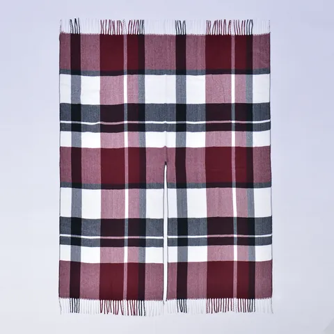 Scottish Plaid Tassel Shawl Women Faux Cashmere Warm Checkered Cape Open Front Poncho Wrap Winter Autumn Fashion Outerwear