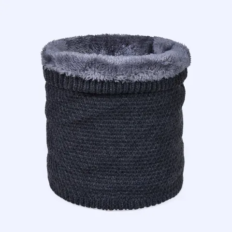 Unisex Χειμερινό Πλεκτό Περιλαίμιο με Επένδυση Fleece Διπλό Στρώμα Ζεστό Κασκόλ Snood Μονόχρωμο Περιλαίμιο Εξωτερικού Χώρου