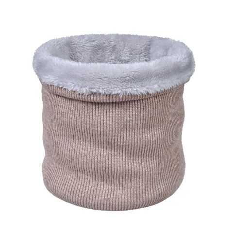 Winter Verdickt Fleece Gefüttert Gestrickt Halswärmer Schal Für Damen Einfarbig Winddicht Outdoor Ski Snood Nackenschutz