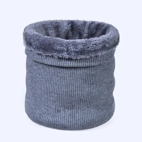 Winter Verdickt Fleece Gefüttert Gestrickt Halswärmer Schal Für Damen Einfarbig Winddicht Outdoor Ski Snood Nackenschutz