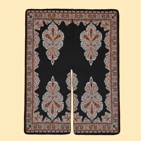 Bohemian Paisley Ethnic Pattern Poncho Shawl For Women Men Warm Thickened Jacquard Woven Imitation Cashmere Cape For Travel Photography Daily Winter Scarf