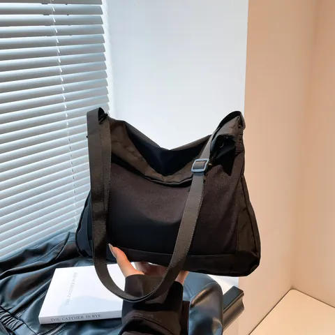 Borsa a Tracolla in Nylon Techwear Per Uomo Donna Grande Capacità Messenger Mesh Minimalista Borsa a Spalla in Tela Pendolare Ciclismo