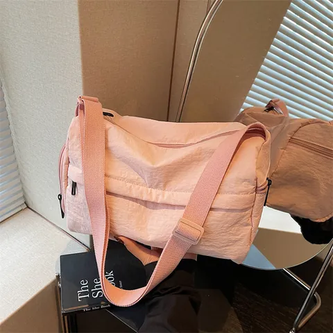 Damen Große Kapazität Nylon Umhängetasche Lässig Multi Tasche Gewaschener Stoff Schultertasche Leicht Täglich Reisen Tasche
