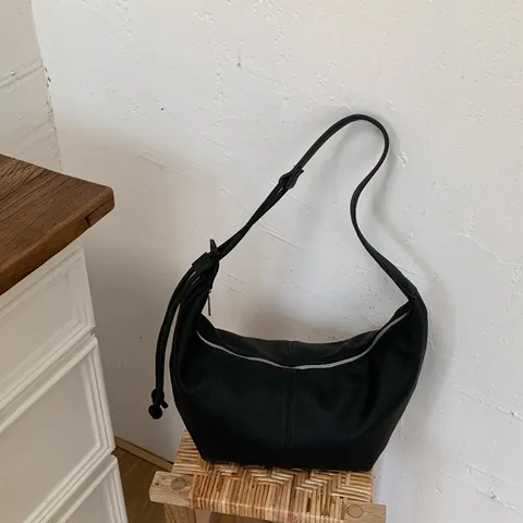 Women Large Capacity PU Leather Hobo Bag Fashionable Underarm Shoulder Bag With Knot Strap Dumpling Bag For Daily Matching