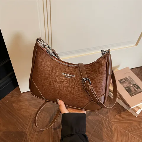 Women's Pebbled PU Leather Hobo Shoulder Bag Large Capacity Half-Moon Underarm Bag Casual Tote Handbag For Daily Fashion