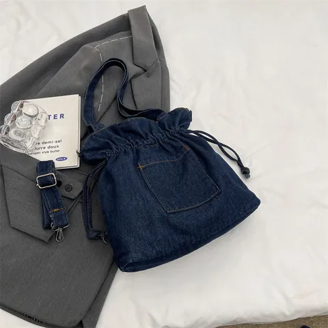 Damen Denim Beuteltasche Retro Gewaschene Schultertasche Mit Verstellbarem Riemen Große Kapazität Lässige Unterarm Tote Bag