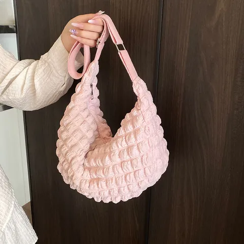 Damen Schultertasche Mit Popcorn Struktur Plissierte Wolken Tragetasche Große Kapazität Lässige Umhängetasche Weiche Hobo Tasche