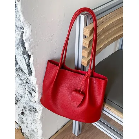 Women's Large Capacity Tote Bag High Quality Pebble Grain PU Leather Shoulder Bag Casual Solid Color Handbag With Pendant For Daily Work Shopping