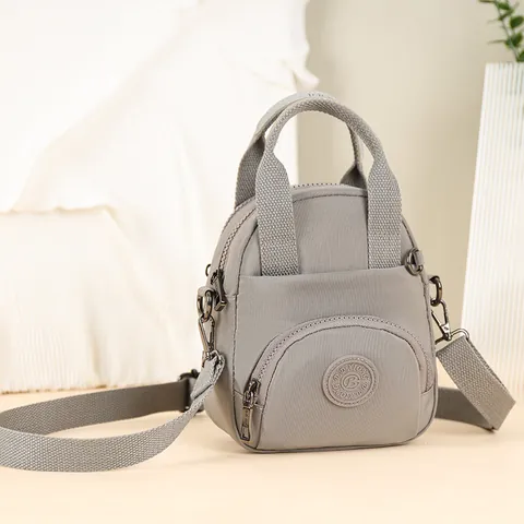 Bolso Bandolera de Nailon Impermeable para Mujer Bolso de Mano Pequeño Con Asa Superior Multibolsillos Bolso Casual de Viaje