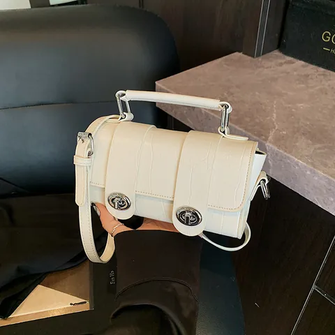 Dames Krokodillenpatroon PU Lederen Handtas Mode Crossbody Schouder Vierkante Tas Met Berenhanger Straattrend Dames Tote Tas