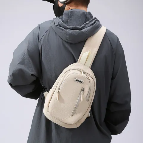 Waterproof Nylon Chest Bag For Men Women Large Capacity Crossbody Sling Bag Casual Sport Shoulder Bag Outdoor Commuter Travel Bag