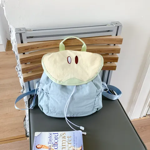 Women Fashion Nylon Backpack Cute Fruit Pattern Korean College Style Drawstring Travel School Bag For Teenagers Girls