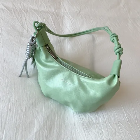Women Fashion PU Leather Hobo Underarm Bag Casual Shoulder Bag With Knotted Strap And Star Pendant Solid Color Dumpling Bag